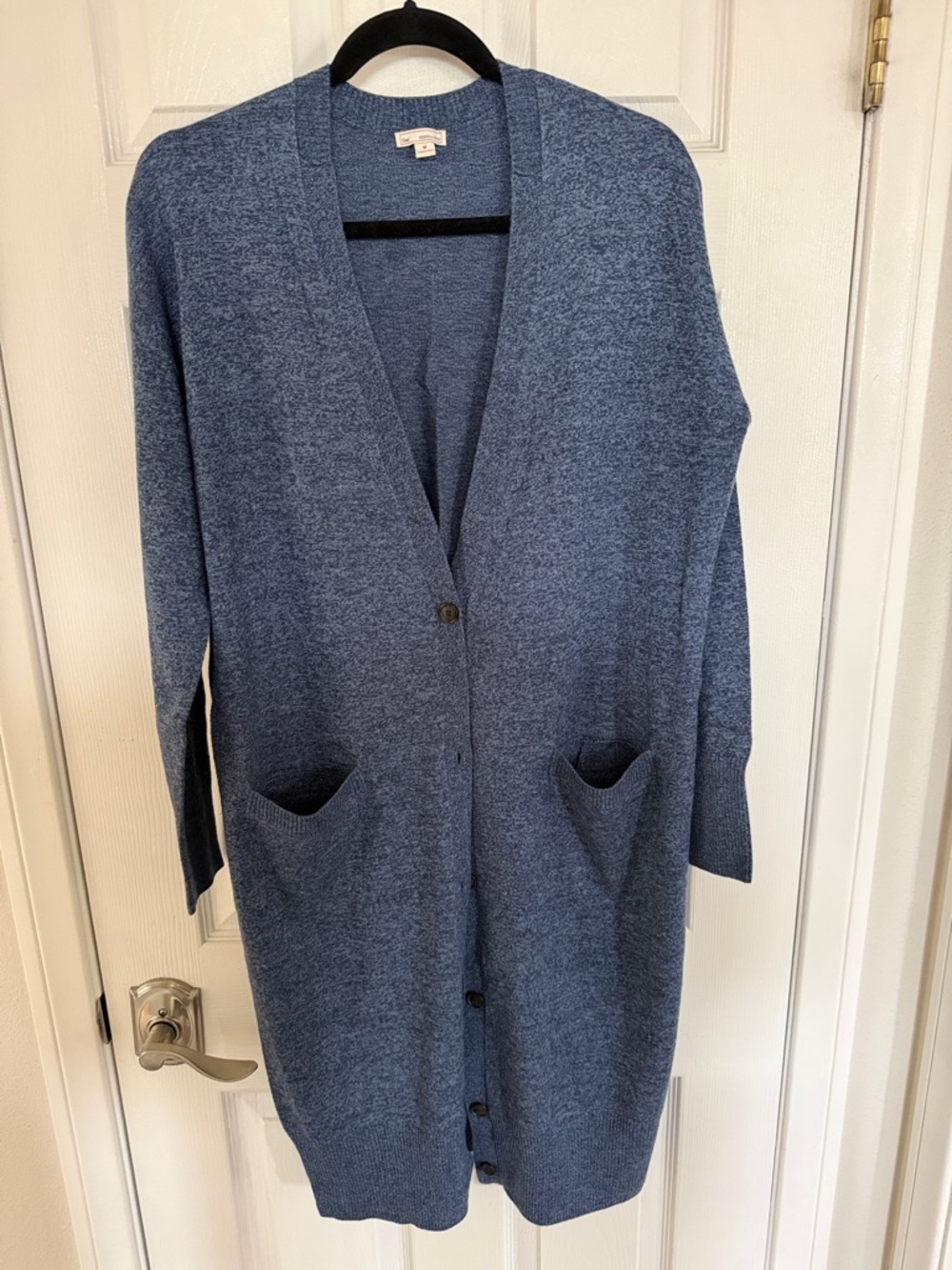GAP Heathered Denim Blue Longline Cardigan